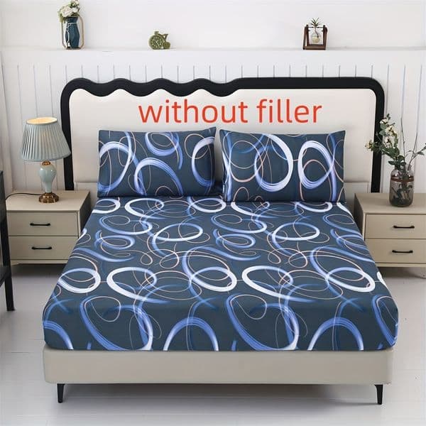 3-piece 100% Polyester Set with Brushed Geometric Fantasy Pattern, Suitable for Bedroom Hotel, Light Beige Skin-friendly, Soft and Comfortable - One Bed Sheet +