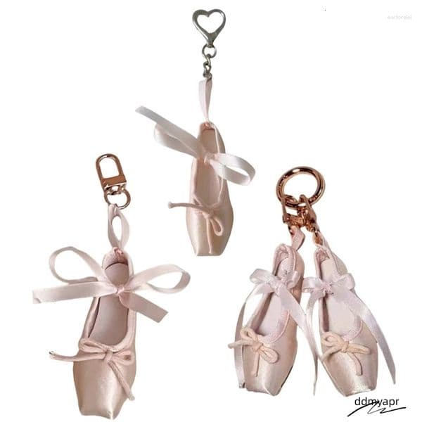 Keychains Delicate Ballet Shoes Bows Ddmydec Strap Charm Eye Catching Keyring Unique Keychain Bag And Phone Pendant For Girls Woman