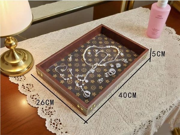 High-End ddmyearth Designer Walnut Wood Jewelry Rectangular Light Wooden Storage Wine Cup Water Cultural Play Tea Serving Tray 250721