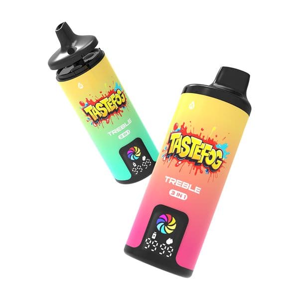 Spain Warehouse Wholesale Tastefog Treble 60000 Puffs Triple Flavors Vape Pen 3-in-1 Vapes Device 2% Mesh Coil Rechargeable Disposable Vape Free Shipping
