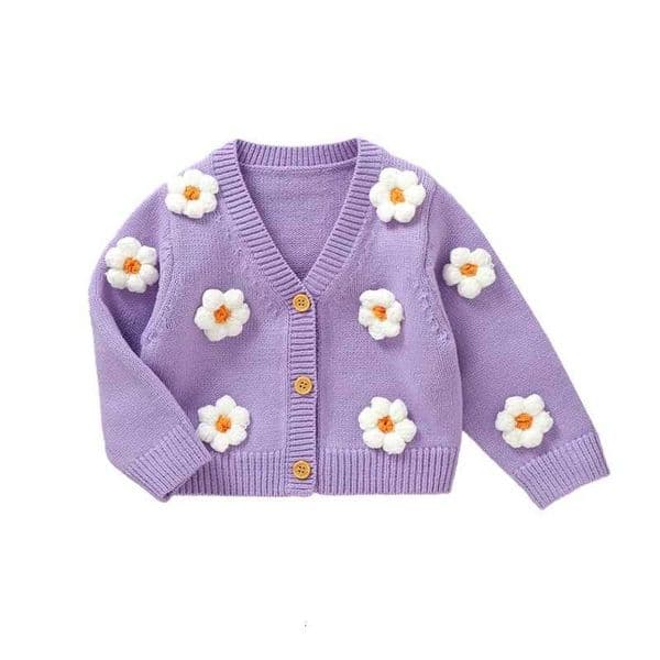 Newborn Baby Girls Sweater Coat 2023 Autumn Winter Fashion Flower Girls Knitted Cardigan Coat Outerwear Toddler Clothing X250906