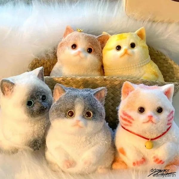 Taba Squishy Cute Flocking Cat Fidget Extra Large Sensory Stress Relief Toy For Kids ddmyearth Adults Anxiety Relaxation Squeeze Gift ddmyearth ddmyearth