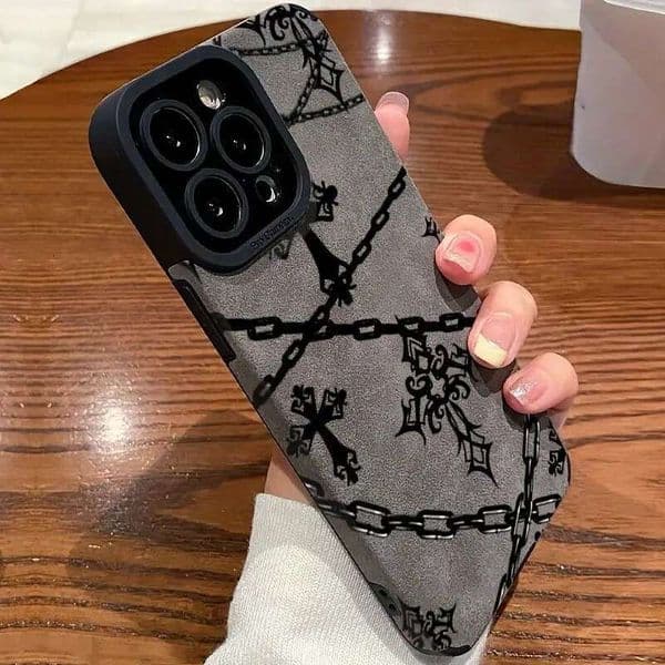DHelectronics Suede Necklace Cross Compatible with Apple 16 Pro Max Shockproof Phone Case 15 New iPhone 14