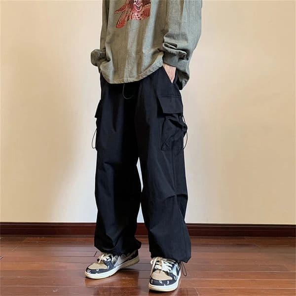 Streetwear 2024 Spring Harem Casual Pants Men Elastic Waist Solid Color Cargo Pants Multi Pocket Loose Baggy Pants For Women250905BJ