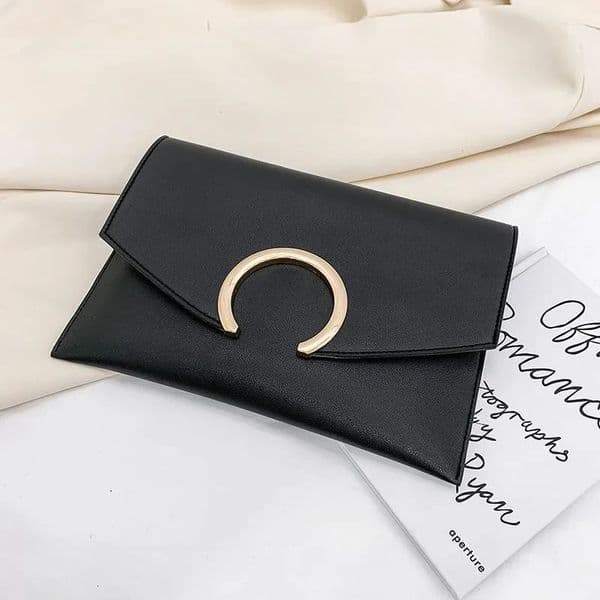 Elegant Ladies Envelope Clutches Fashion Female Shoulder Bag PU Leather Chains Crossbody Bags women Clutch purses handbag black 250903