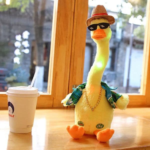 Dancing Duck Plush Toy Electronic Shake Dance With The Plush Cute Early Childhood Education Toy Home Decor Learn To Speak Shine 250906BJ