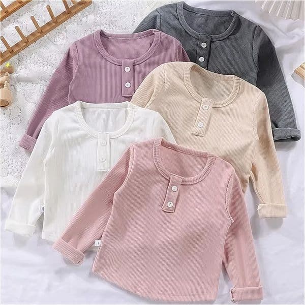 07Y Baby Knitted Shirt Spring Autumn Wear Clothes Childrens Round Neck Base Shirt Long Sleeve Boys Girls Baby Versatile Tops 250906BJ