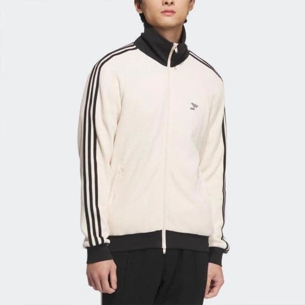2025 Autumn Classic Retro Striped Stand Collar Jacket Windbreaker Men's and Women's Knitted Ribbed Waffle Coat