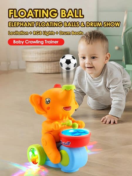 1pc funny elephant toy carElectronic Suspended blowing ball pet toys with sound light for boys girls Christmas gift 250906BJ