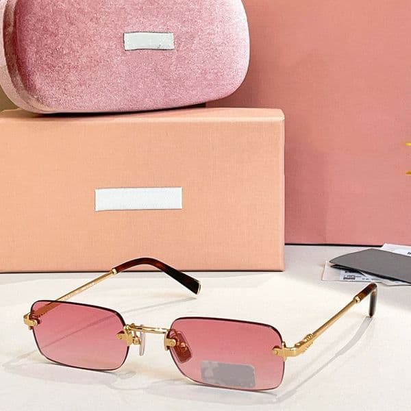 Designer frameless square frame sunglasses Fashion Women Outdoor leisure UV protection Women optical glasses SMU B50