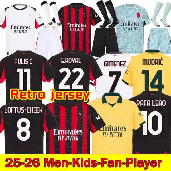 New 25 26 Retro jersey REIJNDERS KOCHE DE KETELAERE RAFA LEAO football shirt kids uniforms 2025 2026 home soccer jerseysTHEO PULISIC BONDO GIMENEZ WALKER