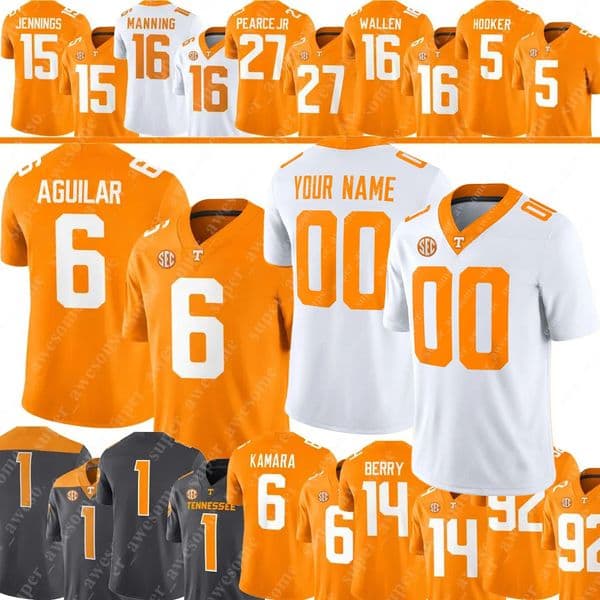 Tennessee Volunteers Football Jersey Joey Aguilar DeSean Bishop Mike Matthews Arion Carter Jermod McCoy Star Thomas Berry Peyton Manning
