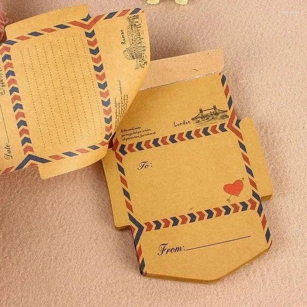 Gift Wrap 45 Sheets/set Retro Vintage Kraft Paper Envelopes Mini Cute Kawaii Cartoon Stationery Post Letter Envelope Gifts