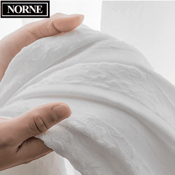 Curtain Custom Size NORNE White Sheer Curtains For Living Room Light Filtering Drapes Privacy Window Tulle Bedroom