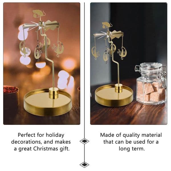Candle Holders 1pc Christmas Rotating Candlestick Premium Metal Holder Romantic Table Decor For Wedding Living Room Xmas Decoration