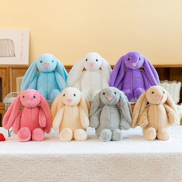 28cm Cute Bunny Rabbit Plush Toy Long Ear Soft Stuffed Doll Girls Kids Baby Toy Kawaii Animal Birthday Gifts250908BJ