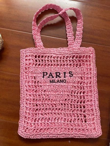 Womens Beach Designer Shoulder Bag pink white Crochet tote bag luggage handbag weave Luxurys bags CrossBody men rattan Clutch travel wee
