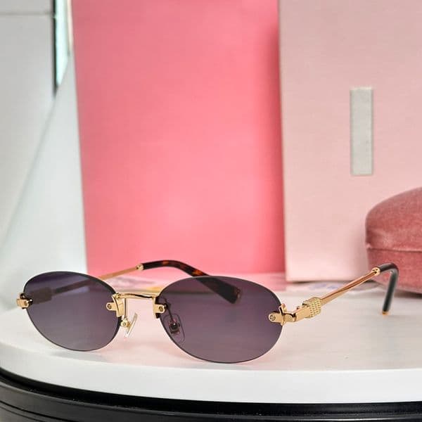 Designer sunglasses for women ultra light metal frame rimless oval grey lenses smua 54 trendy street shooting daily outfit work leisure vacation glasses