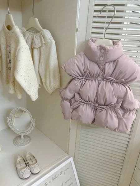 HoneyCherry Girls Solid Colour Waistcoat Autumn and Winter Fashionable Childrens Cotton Vest Winter Girl Baby Warm Vests 250908BJ