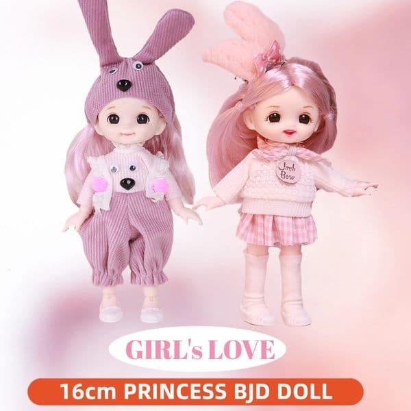 2026 New Scale 112 16Cm Happy Princess BJD Doll With Clothes And Shoes Movable 13 Joints Fashion Model Girl Gift Child Toys Toys