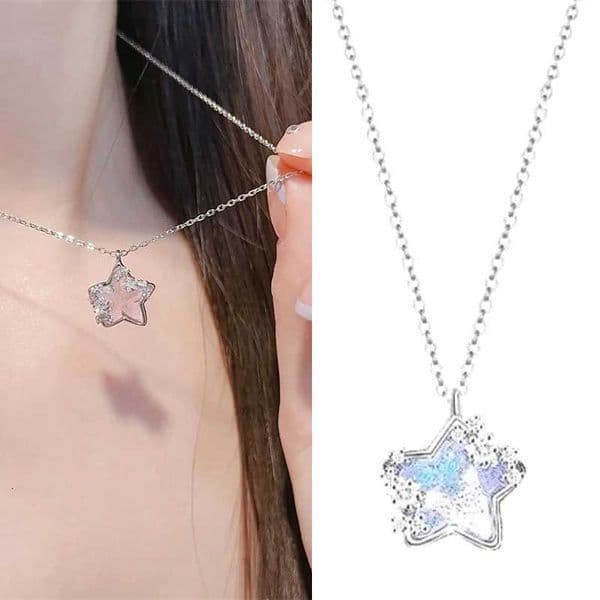 Fashion Crystal Star Pendant Necklace For Women Girls Temperament Zircon Pentagram Clavicle Chain Party Jewelry Gift W25908