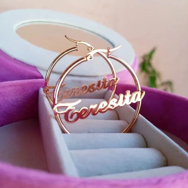 Custom Name Earring for Women A Pair Pack Personalise 60mm Big Hoops Stainless Steel Jewelry Birthday Gift 250908BJ
