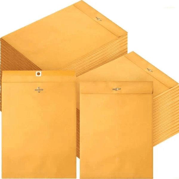 Gift Wrap 30Pcs Document Envelopes With Metal Fastener Kraft Mailing Envelope For Legal Financial Paper Receipt File Sheets