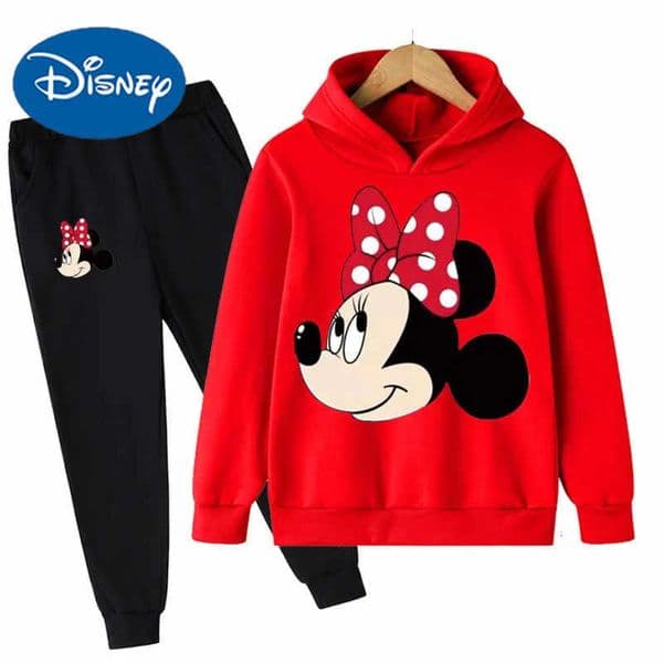 Disney Mickey Minnie Mouse Girls Suit Kids Long Sleeve Cartoon HoodiesLong Pants 2pcs Set Child Sports Clothing Casual Girls Outfits H250908
