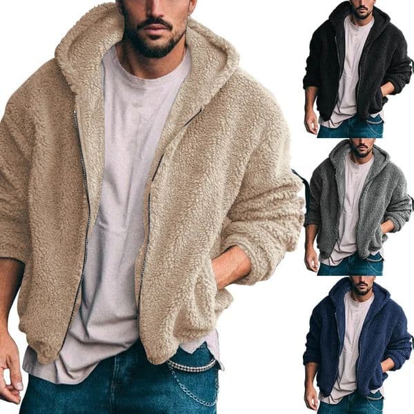 Mens AutumnWinter Zipper Vintage Hooded Thermal Jacket Casual Street Wear Pocket Down DoublePolarity 24 250908BANJIA