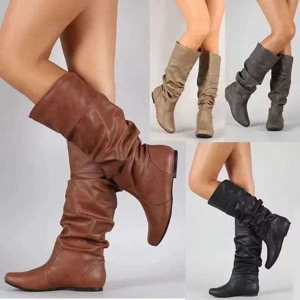 2024 MidCalf Boots Women Flat Shoes Spring Autumn Women High Boots Long Western Cowboy Boots Women Footwear Large size 3543250906