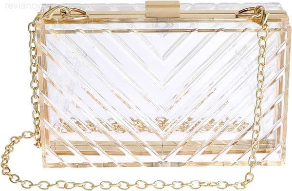 Clear Purses For Women Acrylic Clear Clutch Bag Stadium ApprovedW250908