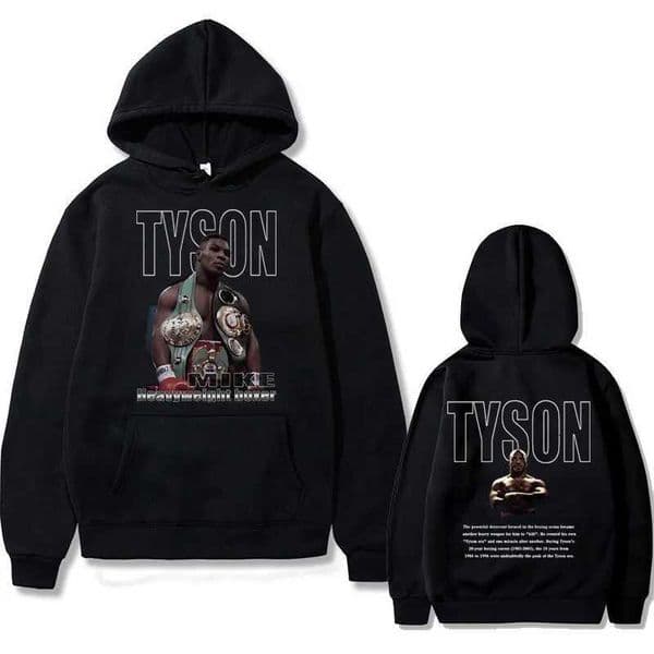 Boxing King Mike Tyson Double Sided Print Hoodie Men and Women Cool Casual Streetwear Y2K Street Fashion Pullover ClothingXJ250908