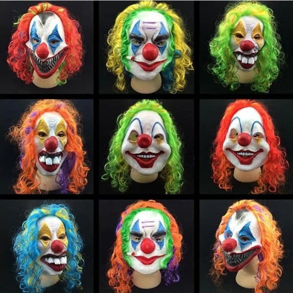 Halloween Scary Party Mask Latex Funny Clown Wry Face October Spirit Festival Emulsion Terror Masquerade Masks Children Adult Z 9.4-1