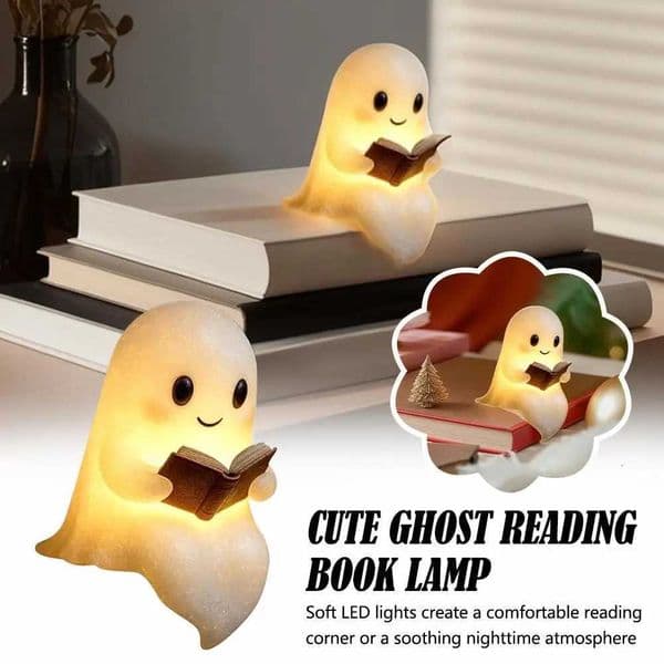 Cute Ghost Reading Lamp Halloween 3D LED Night Light Spooky Desk Light For Bedroom Study Book Lovers 10cm15cmXJ250908