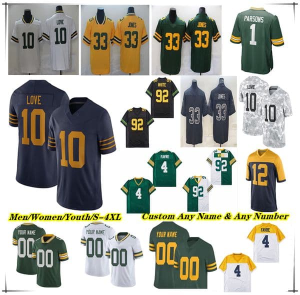 American Football Jersey Micah Parsons 10 Love Josh Jacobs Romeo Doubs Jayden Reed Dontayvion Wicks Emanuel Wilson Tucker Kraft Xavier McKinney Quay Walker Watson