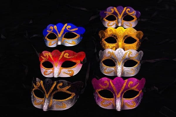Promotion Selling Party Mask With Gold Glitter Mask Venetian Unisex Sparkle Masquerade Venetian Mask Mardi Gras Costume Z 9.4-7