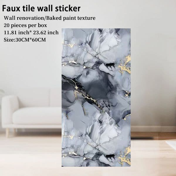 Elegant Modern Waterproof Wallpapers with Marble Texture 1*20 pieces