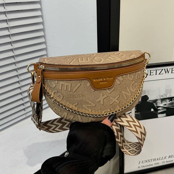Womens Fashion Trendy Waist Checkered Crossbody Chest Pack Versatile And Practical Shoulder Sling Bag 250805