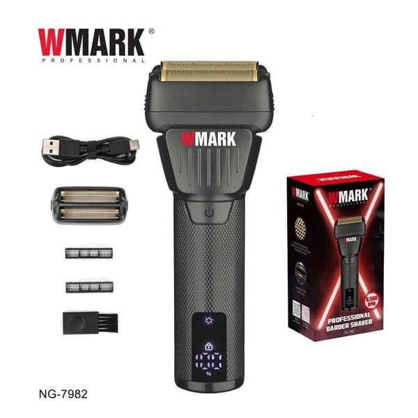 WMARK New Stainless Steel Etched Titanium Plated Two-Blade Mesh Razor Electric Men's Hair Clipper Razor Ng-7982