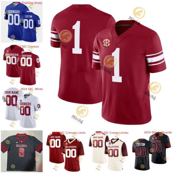 Zion Ragins Xavier Robinson Oklahoma Football Jersey McKade Mettauer Andrew Raym Jacob Sexton Custom Stitched Sooner jerseys