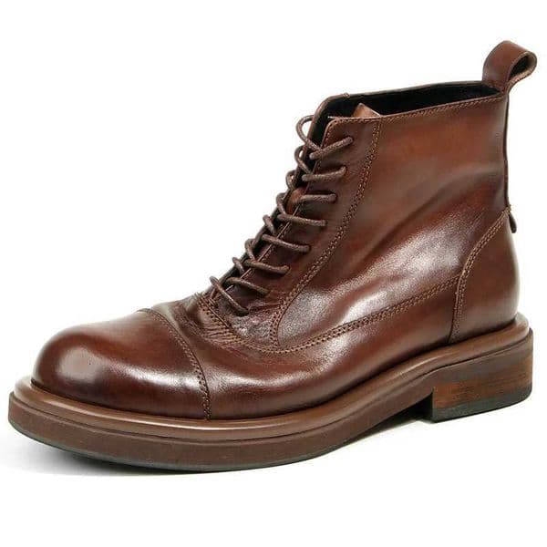 highquality Mens boots Genuine leather Motorcycle boots Handmade leather boots Business high top formal shoes wear resistant W250909