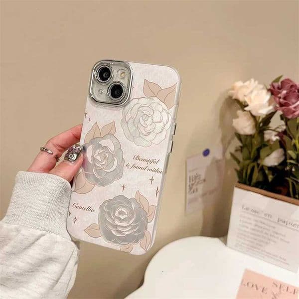 Designer Retro Rantic Rose Plating glitter lens Phone case For iPhone 16 15 14 13 12 Pro Max Case Cute Luxury Cartoon shockproof Cover R250909