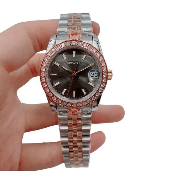 ST9 Automatic Sapphire Glass Datejusts Two Tone Rose Gold 31MM Womens Wristwatches Full Diamond Bezel Black Cool Luxury Ladies Watch