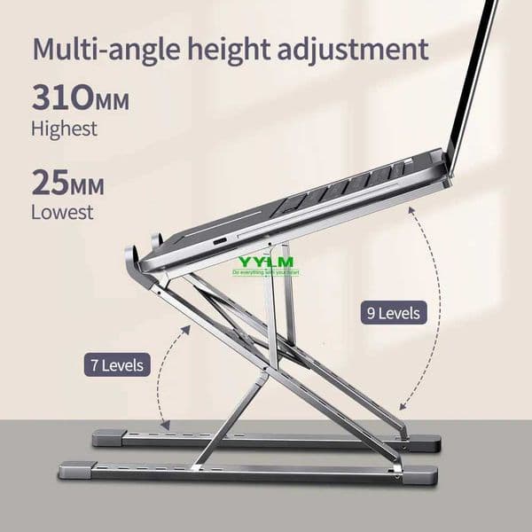 YYLM N8 Laptop Stand Aluminum for Macbook Adjustable Portable Stabe Laptop Stand Cooling Stand Foldable Notebook HolderXJ250909