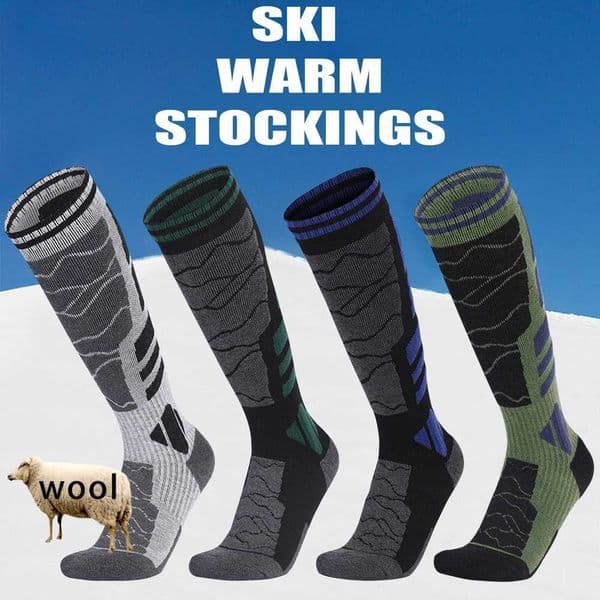 1 Pair Merino Wool Cotton Winter Men Warm Ski Socks Thicker Sports Snowboard Cycling Soccer Socks High Elastic Thermal Socks Z250909