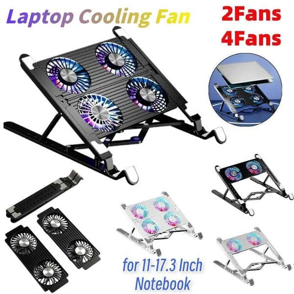 Laptop Cooling Pad with 24 Fans Foldable Notebook Stand RGB Silent Gaming Laptop Cooler Fan 7 Height for 11173 Inch NotebookXJ250909