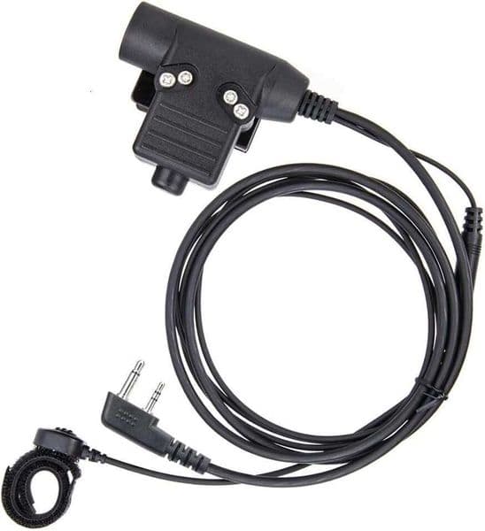 U94 PTT Microphone Adapter with Finger Mic and PU Cable Compatible ICOM IC-V8 IC-V80 IC-V82 Two-Way Radios Walkie Talkies for Hands-Free Communication Black