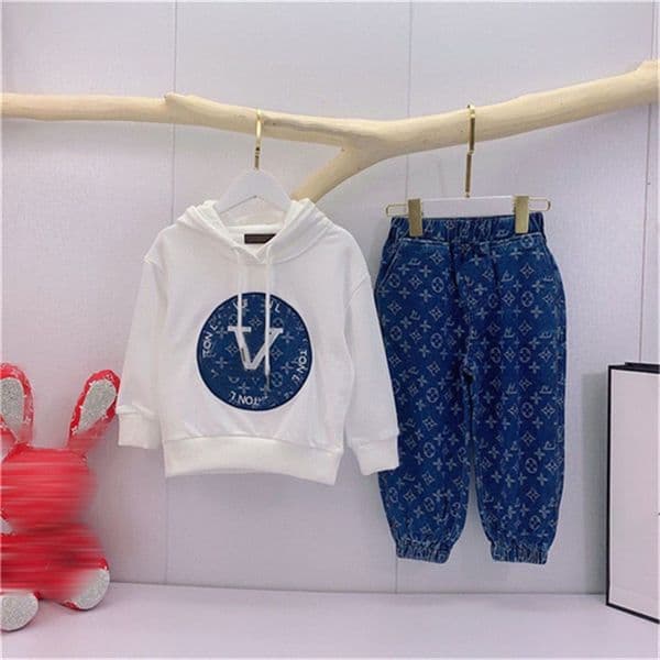 Children's designer sets autumn and winter male and female children big baby with the same fashion brand foreign printed cartoon casual children's wear size 90-160cm g1