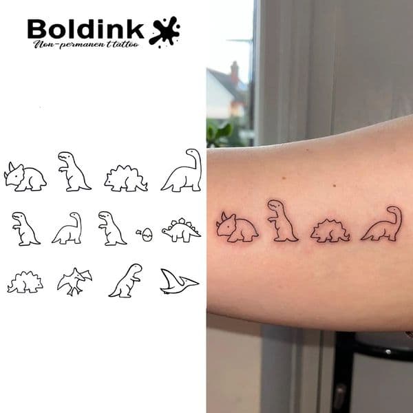 Dinosaurs Temporary TattooLasts To 15 Days Technology Magic Waterproof Semi Permanent Sticker 250908BJ
