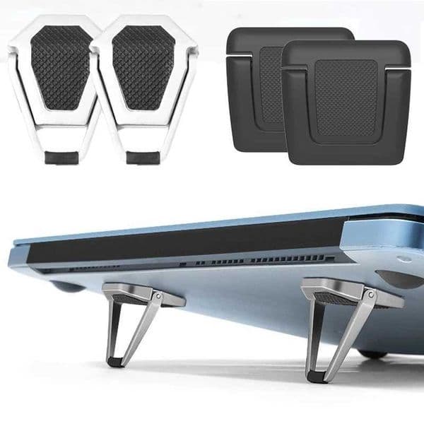 Metal Foldable Laptop Stand Nonslip Base Bracket port For Macbook Pro Air Thinkpad PC Laptops Mini Cooling Stand FeetXJ250909